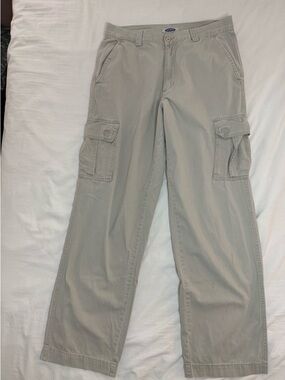Old Navy Men's Light Tan Cargo Pants - Straight Leg Utility - 34 Long